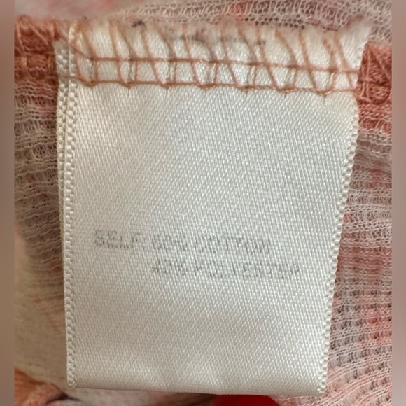 Jane and Delancey Women's Pink and White Short Sleeve Thermal Knit Top Size L - Picture 5 of 5